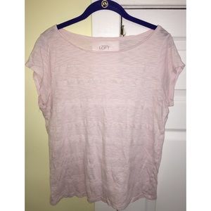 Ann Taylor LOFT Light Baby Pink Lace Top Sz M